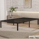 Oliway Twin XL Bed Frames, Heavy Duty Steel Slat, Easy Assembly, Noise Free, No Box Spring Needed, Mattress Foundation, Underbed Storage Space, 14 Inches Tall, Black