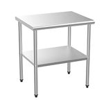 ROVSUN 30'' x 24'' Stainless Steel Table for Prep & Work,Commercial Worktables & Workstations,Heavy Duty Metal Table with Adjustable UnderShelf for Kitchen, Restaurant,Home,Hotel,Outdoor