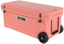 Ice Cooler with Wheels and Handle - 110qt Desert Flower, Wheeled Cooler, Insulated Ice Chest with Wheels and Handle for Fishing and Camping with Dry Storage, Bottle Openers, and Cupholders