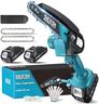 Seesii Mini Chainsaw, 6-inch Mini Chainsaw Cordless, Handheld Electric Power Chain Saw with 2 Batteries, for Tree Trimming Wood Cutting, Best Gifts for Father, Dad, Husband, Men