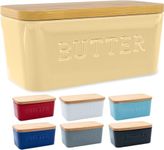 PriorityChef Large Butter Dish with Lid for Countertop, Ceramic Butter Container With Airtight Cover, Butter Keeper for Counter or Fridge, Butter Holder Storage, Khaki