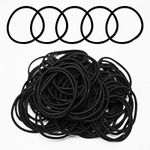 100pcs Black Elastic Hair Bands, Small Elastic Hair Bobbles For Women, 2mm Thin Hair Tie for Kids, Soft Hair Bands withou Metal, Elastic Ponytail Holder, Gentle Elastics Hair Ties