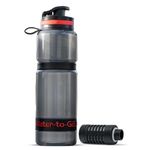 Water-to-Go Active (25oz/75cl) Water Filter Bottle - Perfect for International Travel Hiking Camping and Backpacking - Incl. 3-in-1 Purifier Filter