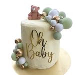 Oh baby gold mirror cake charm, baby shower cake charm