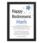 Beecreative Personalised Happy Retirement Poem For Men - Retired Gifts For Men - Police, Firefighter, Doctor, Teacher - A5, A4 Print and Frame