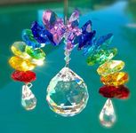 GL Sparkling K9 Crystal Glass Crystal Car Hanging Rainbow Suncatcher Beautiful Balcony Garden Hanging Ornament A15