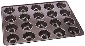 Wilton 2105-1706 Perfect Results Premium Non-Stick Bakeware Mini Fluted Tube Pan, 20-Cavity, Silver