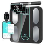 Healthkeep Scale for Body Weight Digital Bathroom Scale with 8 Electrodes, 21 Body Datas Dual Frequency BIA Measurement Smart Weight Scale Compatible with iOS & Android, Max 400lb/180kg/28st