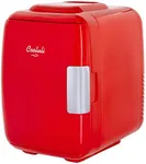 Cooluli Classic Red 4 Liter Compact Cooler Warmer Mini Fridge with AC/DC/USB Power - Great for Bedroom, Office, Car, Dorm - Portable Makeup Skincare Fridge