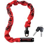 Kryptonite Keeper Integrated Chain Bicycle Lock, Red, 33.5-Inch