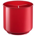 Extra Large Rotating Red Utensil Holder with Sturdy No-Tip Weighted Base, Removable Divider, and Gripped Insert | Rust Proof and Dishwasher Safe Kitchen Utensils Holder and Cutlery Holder