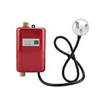 Mini Electric Water Heater, 3000W Instant Tankless Hot Water Heater Boiler with LCD Display, Under Sink Basin, Water Heater System for Kitchen Bathroom Washing (Red)