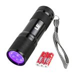 LE UV Flashlight, Handheld Black Light Flashlight, 395nm Ultraviolet Flashlight, Pet Urine Stain Detector, 3 AAA Batteries Included, Find Stains on Clothes, Carpet or Rugs