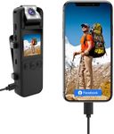 SPIKECAM 128GB Computer-free Body Cameras with Audio and Video, 6 Hrs 1080P Personal Small Body Camera with Photo, Night Vision, SOS Sound, Wearable Body Cam with Sound for Security, Running, Biking