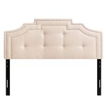 CorLiving BBT-204-Q Cream Crown Silhouette Headboard with Button Tufting, Queen