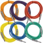 Seismic Audio SASTSX-10BGORYP 10-Feet TS 1/4-Inch Guitar, Instrument, or Patch Cable, Colored