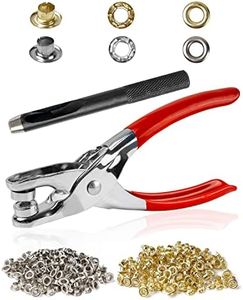 500Pcs 1/4 Inch Grommet Tool Kit, Leather Hole Punch Pliers, Grommets Kit with 500 Metal Eyelets in Gold and Silver for Leather, Shoes, Fabric, Belts