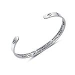 AFSTALR Bracelet Inspirational Bracelets Women Silver Mantra Cuff Bracelet Bangle Crown Jewelry Gifts for Niece