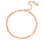 QJLE Stainless Steel Chain Anklet for Women (Snake Chain Rose Gold)