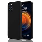 GRIPP® Rubon Slim Fit Case Compatible with iPhone 12 Pro Max (6.7") Soft Silicone Shockproof Rubber Gel Material with Lightweight Drop Resistance and Anti-Dust Back Cover - Black