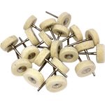 Yasumai Mounted Wool Felt Polishing Buff Wheels with Mandrel for Rotary Tools 2.35mm Shank Pack of 20