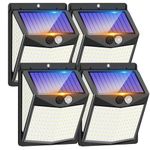 Outdoor Solar Lights, 238 LED Solar Security Lights and 3 Modes Motion Sensor 270° Wide Angle Solar Powered Lights IP65 Waterproof Solar Wall Light for Front Door, Yard, Garage, Garden (4 Pack)