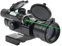 Hiram 1X30 4 MOA Green Red Dot Sight for Rifles with Green Laser, Picatinny Cantilever PEPR Mount