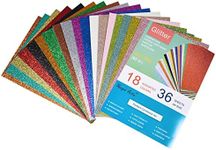 Magic Ants Glitter Cardstock Paper, 36 Sheets 18 Colors, Single-Sided Printed Colored Cardstock Paper, A4 Glitter Card Stock for DIY Projects, Sparkly Paper for Card Making, 250 GSM