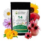 Canadian Wildflower 14 Individually Packed Varieties - 1800+ Seeds - Annual & Perennial Varieties for Planting in Canada - Non-GMO Bird Butterfly Bees