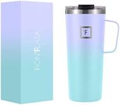 IRON °FLASK Grip Coffee Mug - 710 ml, Leak Proof, Vacuum Insulated Stainless Steel Bottle, Double Walled, Thermo Travel, Hot Cold, Water Metal Canteen (Cotton Candy)