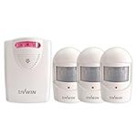 4VWIN Home Security Wireless Driveway Alert 1 Receiver and 3 PIR Motion Sensor Detector Infrared Alert System Kit