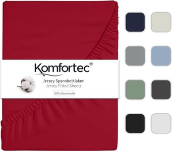 Komfortec Jersey Fitted Sheet 90 x 200 cm 100% Cotton Red