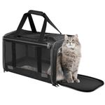 Qoosea Pet Carrier, Cat Carriers Bag for Small Medium Cats, Breathable Mesh Dog Carrier for Small Dogs, Portable Soft Sided Collapsible Pet Carrier for Traveling Indoor Outdoor Uses (Black)