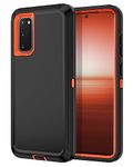 I-HONVA for Galaxy S20 Case 6.2 inch [Not fit S20 Plus] Shockproof Dust/Drop Proof 3-Layer Full Body Protection [Without Screen Protector] Rugged Heavy Duty Durable Case for Galaxy S20,Black/Orange