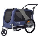 XL Pet Bike Trailer & Stroller for Dogs Up to 45kgs Parking Brakes Reinforced Base Floor (Blue/Black) (BT8016)