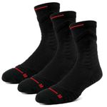 PROBEROS® 3 Pairs Sport Socks for Men Women, Anti-Slip Cushioned Athletic Sports Socks, Thickened Heel & Toe, Breathable Mesh, Left/Right Specific, for Gym, Basketball, Football, All Occasions, Black