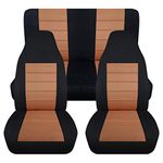 Totally Covers Compatible with 1997-2006 Jeep Wrangler TJ Seat Covers: Black & Tan - Full Set: Front & Rear (23 Colors) 2-Door Complete Back Bench