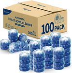 Vacplus Automatic Toilet Bowl Cleaner Tablets, Drop-In Tank Cleaner for Bathroom, Prevent Stains & Deodorize, Long-Lasting Cleaning Tabs, Easy-Use Freshener for Bowl & Tank, 100 Pack