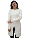 HAUTEMODA Women's Wool Cardigan (A-30-AD04WP2601WH-L_White_Large)