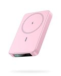 Magnetic Power Bank Portable Charger,Compact 10800mAh LCD Display Wireless Power Bank,25W PD USB-C in&Out Battery Pack Compatible with Magsafe,iPhone 15/15 Plus/15 Pro/15 Pro Max/14/13/12 Series-Pink