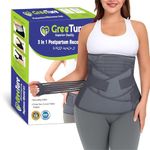 GREETURE 3-in-1 Postpartum Belt After Delivery – Abdominal Belt for Women Tummy Control | Pregnancy Belts After Delivery | Maternity Belt After C-Section | Abdominal Binder for Post Pregnancy Recovery (Universal) (Beige)