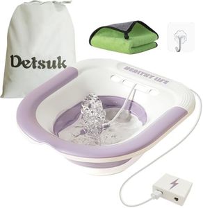 Foldable Electric Sitz Bath Kit with Automatic Flushing for Hemorrhoid Relief and Postpartum Care | Portable Hip Bath Basin for Perineal Soaking, Pain Relief, and Bidet Functionality, Easy to Use