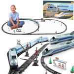 Electric Train Set for Kids - Battery Operated Train Toy with Tracks, Sounds & Light