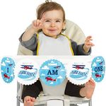 Big Dot of Happiness Taking Flight - Airplane - I Am One - First Birthday High Chair Birthday Banner