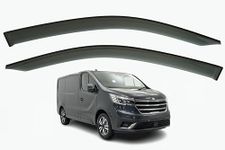 Set Of 2 STICK-ON Wind Deflectors Compatible with RENAULT TRAFIC 2014 to 2024 Models, Fits VAUXHALL VIVARO B 2014 to 2018 Models, Fits NISSAN NV300 2014 to 2021 Models, Fits Fiat Talento 2016 to 2020