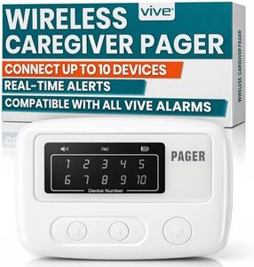 Wireless Caregiver Pager by Vive - Nurse Alert for Dementia Patients - Smart Portable Medical System for Caretaker - Connects to Call Button, Door, Window, Bed, Chair, Floor Alarm Pads