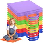 Suzile 12 Pcs 12'' Floor Cushions for Classroom Flexible Floor Seating with Handles Classroom Carpet Cushions for Kids Toddlers Daycare Preschool Furniture(Bright Color,Square)