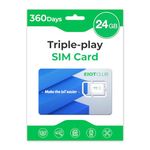 EIOTCLUB Data SIM Card Triple Play for 360 Days - Verizon AT&T and T-Mobile Networks for Unlocked Security Solar and Hunting Trail Game Cameras IoT Device(USA Coverage, Triple Cut 3-in-1)