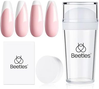 Beetles French Tip Nail Stamp 3Pcs Silicone Nail Stamp Kit with Replacement Nail Stamper Heads and Scrapers Nail Printing Tool for Home Manicure Diy Nail Art Salon Gifts for Girls
