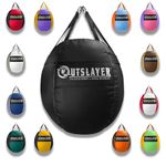 Outslayer 70lb Wrecking Ball Heavy Bag for Boxing and MMA and Muay Thai - Unfilled/Soft/Filled - USA Made (Black, Unfilled)